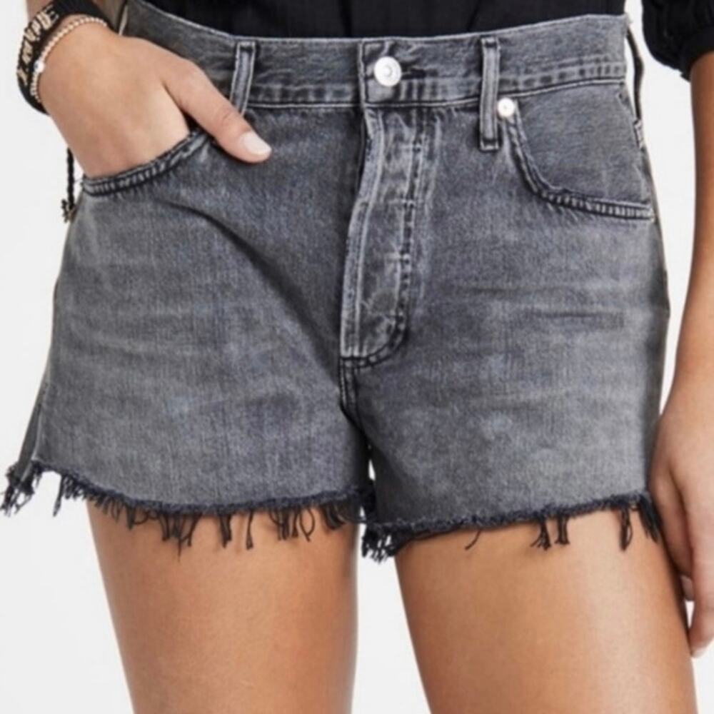 Citizens of Humanity 30 10 Annabelle Black Cut Off Denim Jean Shorts Free Fall